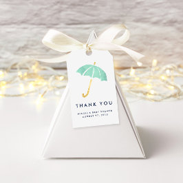 Baby shower Favor Tags | Mint Umbrella Cadeaulabel