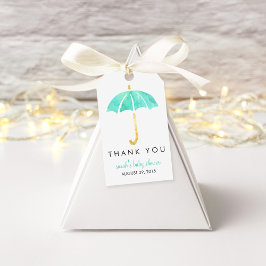 Baby Shower Favor Tags | Mint Umbrella Cadeaulabel