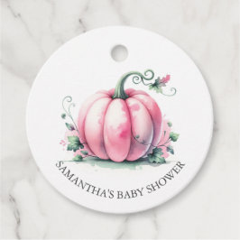 Baby shower Favor Tags Roze Pompoen Bedankjes Labels