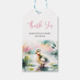 Baby shower Favor Tags Sjabloon Spring Duckling Cadeaulabel
