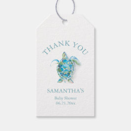 Baby shower Favor Tags Zee Schildpad Cadeaulabel