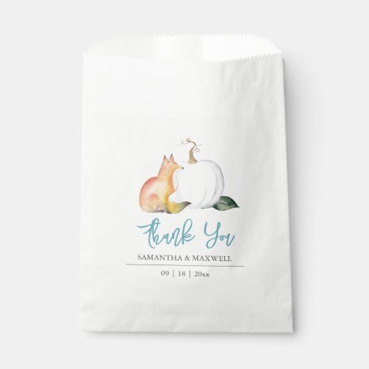 Baby shower Favor Tassen Herfst Pompoen Fox Bedankzakje (Voorkant)