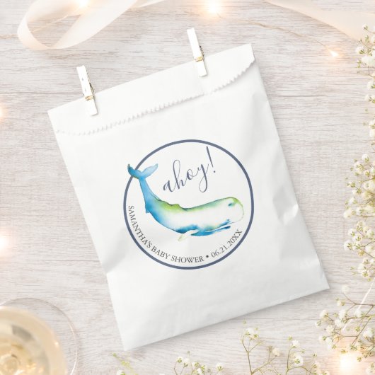 Baby shower Favor Tassen Leuke Waterverf Walvis Bedankzakje (Geknipt)