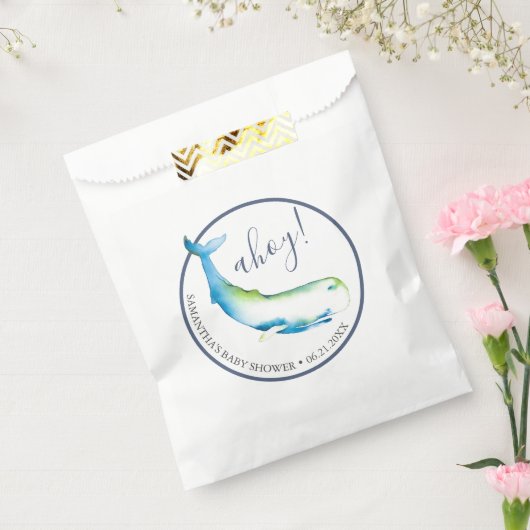 Baby shower Favor Tassen Leuke Waterverf Walvis Bedankzakje (Gezegeld)