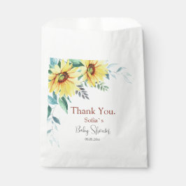 Baby shower Favor Tassen met waterverf zonnebloeme Bedankzakje