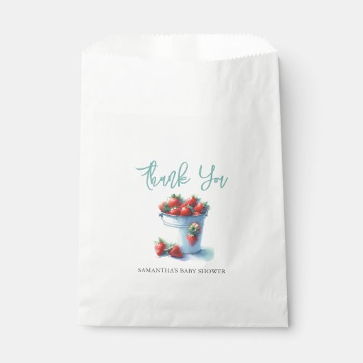 Baby shower Favor Tassen Waterverf Aardbeien Bedankzakje (Voorkant)
