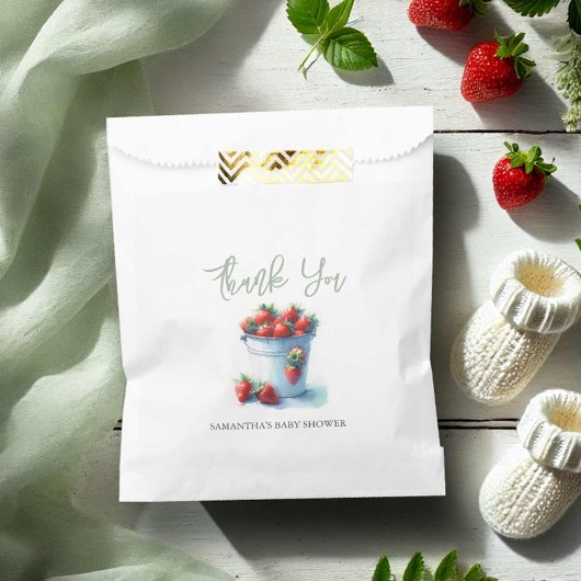 Baby shower Favor Tassen Waterverf Aardbeien Bedankzakje