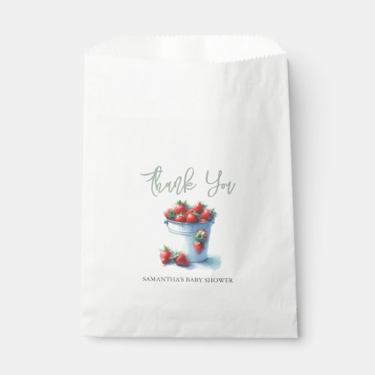 Baby shower Favor Tassen Waterverf Aardbeien Bedankzakje (Voorkant)
