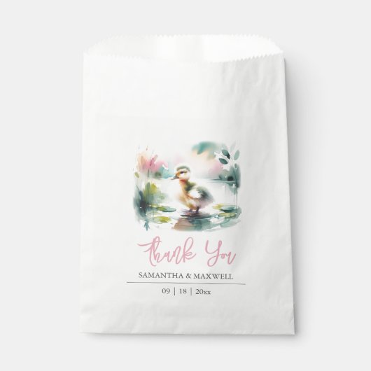 Baby shower Favor Tassen Waterverf Duck Bedankzakje (Voorkant)