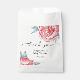 Baby shower Favor Tassen Waterverf Pioenrozen Bedankzakje