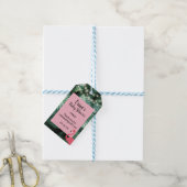 Baby shower Favor Tropical Leaves & Flamingo Cadeaulabel (Met Touw)
