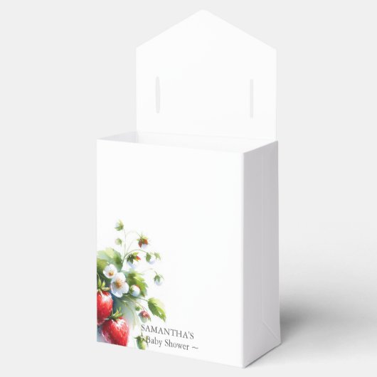 Baby shower Favoriete Dozen Waterverf Aardbeien Bedankdoosjes (Geopend)