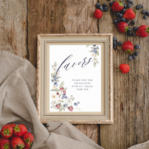 Baby shower Favorieten Wild Berries & Flowers Poster
