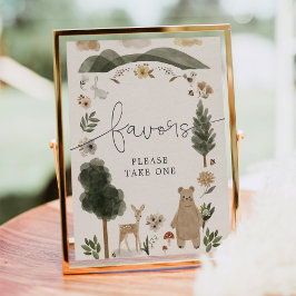 Baby shower Favors Sign Boho Woodland Poster