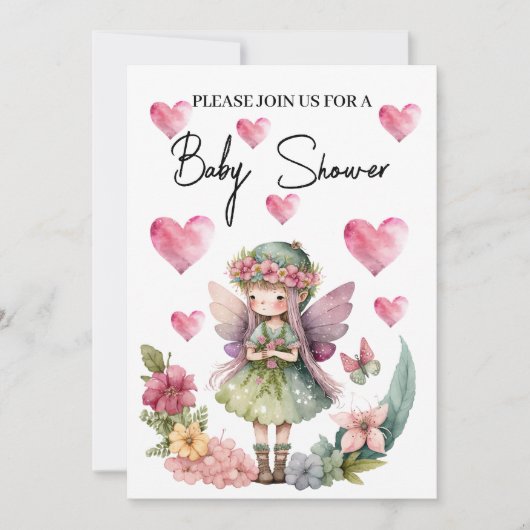 Baby shower fee met florale borstvoeding kaart (Voorkant)