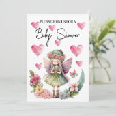 Baby shower fee met florale borstvoeding kaart (Staand voorkant)
