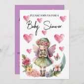 Baby shower fee met florale borstvoeding kaart (Voorkant / Achterkant)
