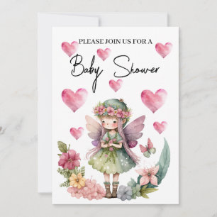 Baby shower fee met florale borstvoeding kaart