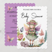 Baby shower fee met florale borstvoeding kaart (Voorkant / Achterkant)