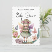 Baby shower fee met florale borstvoeding kaart (Staand voorkant)