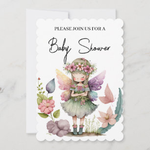 Baby shower fee met florale borstvoeding kaart
