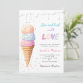 Baby Shower Feest met Liefdevolle Strooisels Kaart (Staand voorkant)