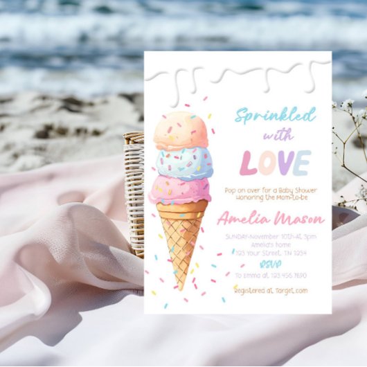 Baby Shower Feest met Liefdevolle Strooisels Kaart