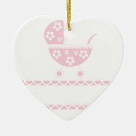 Baby Shower Feest Roze Bloesem Meisjesachtige Moed Keramisch Ornament