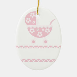 Baby Shower Feest Roze Bloesem Meisjesachtige Moed Keramisch Ornament
