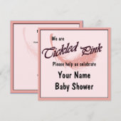 Baby shower feestelijke roze uitnodiging (Voorkant / Achterkant)