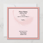 Baby shower feestelijke roze uitnodiging (Achterkant)