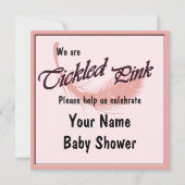 Baby shower feestelijke roze uitnodiging (Voorkant)