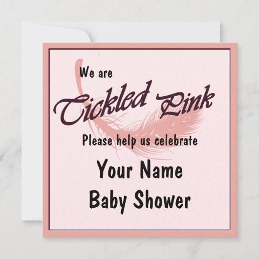 Baby shower feestelijke roze uitnodiging (Voorkant)