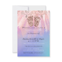 Baby shower Feet Girl Boy Royal Roos Glitter Skin