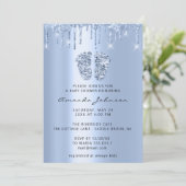 Baby shower Feet Glitter Baby Blue Drivers Jongen  Kaart (Staand voorkant)
