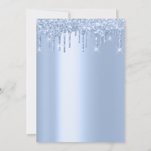 Baby shower Feet Glitter Baby Blue Drivers Jongen Kaart (Achterkant)