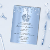 Baby shower Feet Glitter Baby Blue Drivers Piepspo Kaart