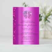 Baby shower Feet Glitter Pink Drift Boy Girl Kaart (Staand voorkant)