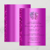 Baby shower Feet Glitter Pink Drift Boy Girl Kaart (Voorkant / Achterkant)
