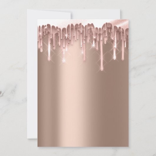 Baby shower Feet Glitter Roos Blush Drip Boy Girl Kaart (Achterkant)