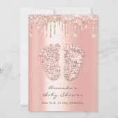 Baby shower Feet Glitter Roos Draagt foto Jongen m Kaart (Achterkant)