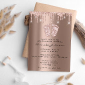 Baby shower Feet Glitter Roos Draagt foto Jongen m Kaart