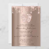 Baby shower Feet Glitter Roos Draagt foto Jongen m Kaart (Voorkant)