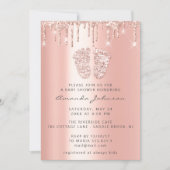 Baby shower Feet Glitter Roos Draagt foto Jongen m Kaart (Voorkant)
