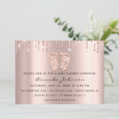 Baby shower Feet Glitter Roos Gold Drivers Boy Gir Kaart (Staand voorkant)