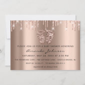 Baby shower Feet Glitter Roos Gold Drivers Boy Gir Kaart (Voorkant)