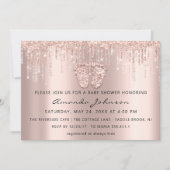 Baby shower Feet Glitter Roos Gold Drivers Boy Gir Kaart (Voorkant)