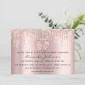 Baby shower Feet Glitter Roos Gold Drivers Boy Gir Kaart (Staand voorkant)