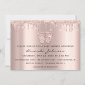 Baby shower Feet Glitter Roos Gold Drivers Boy Gir Kaart (Voorkant)