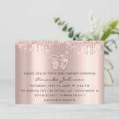 Baby shower Feet Glitter Roos Gold Drivers Boy Gir Kaart (Staand voorkant)